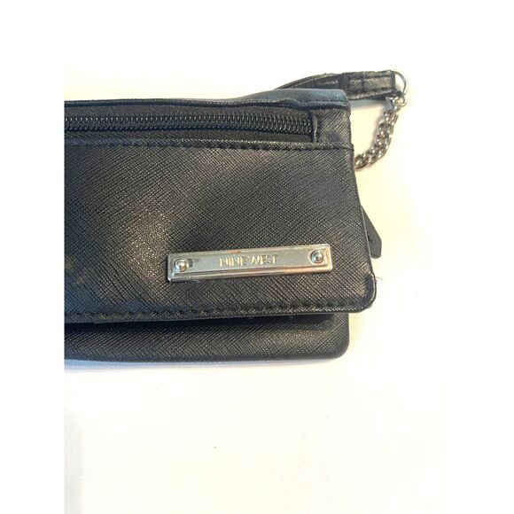 Vintage Nine West Black Wallet on a String Crossbody Bag Handbag Purse 7.5" - Picture 8 of 10